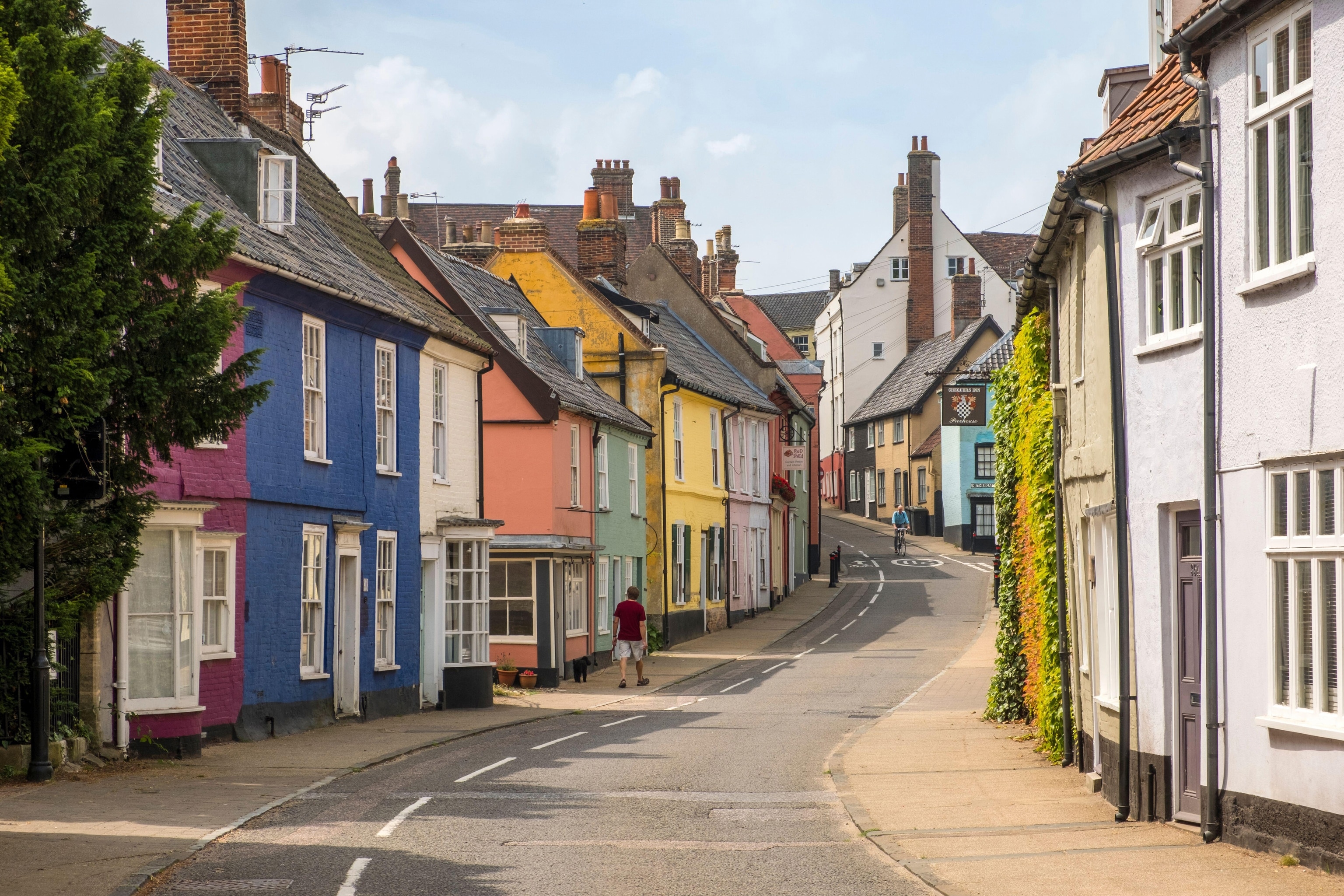 A street of colourful houses
