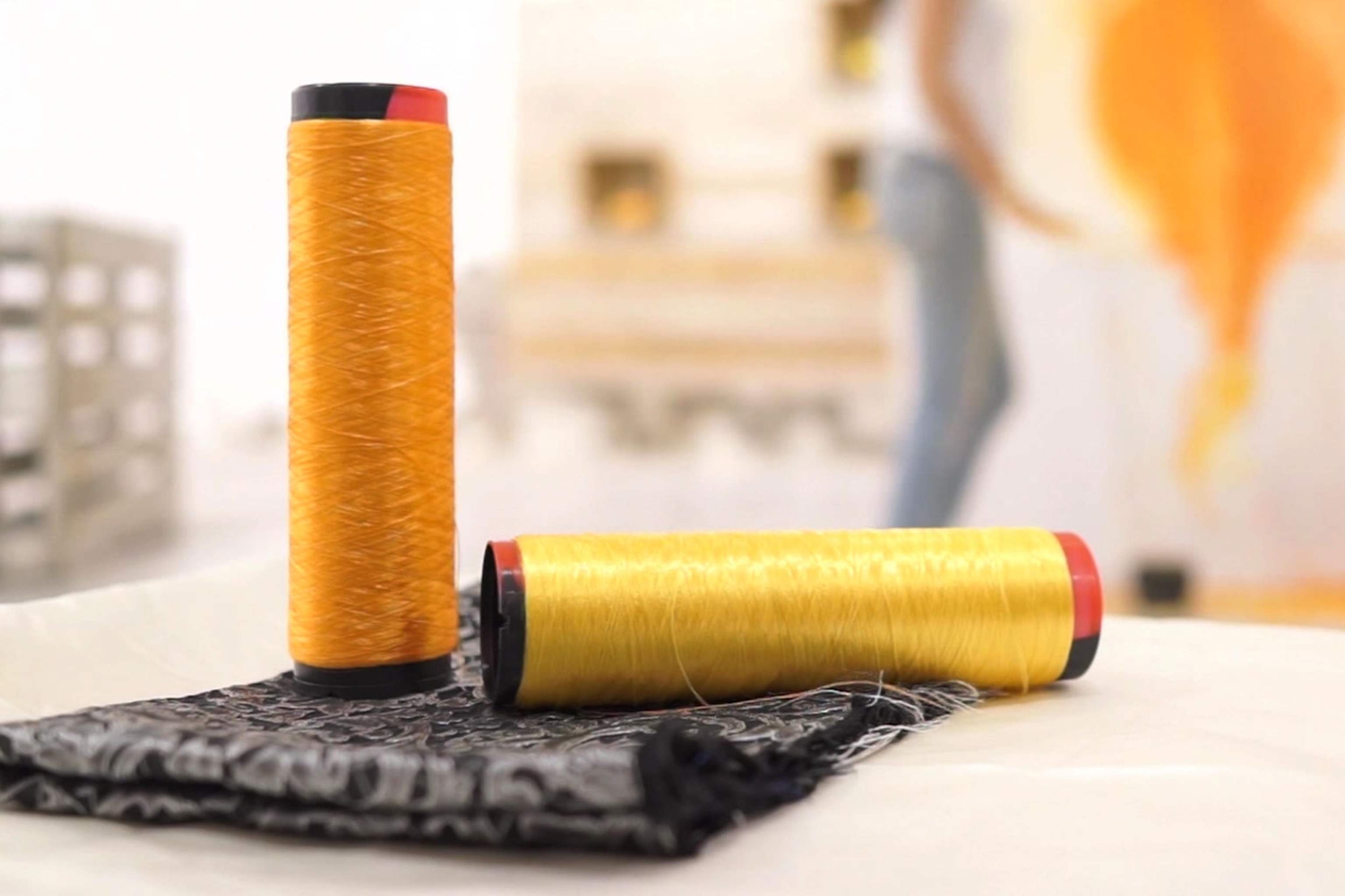 orange thread made out of citrus