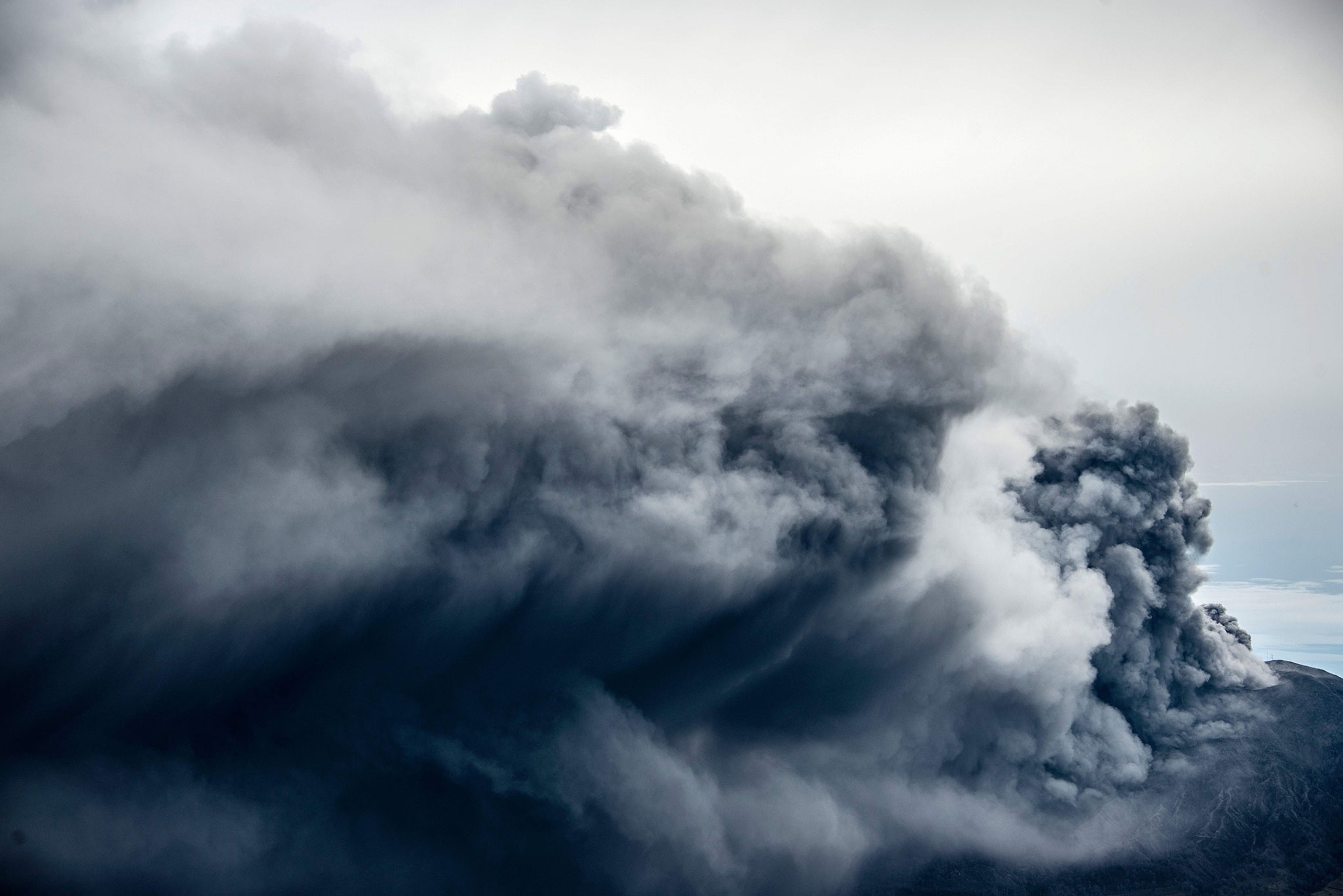 Turrialba volcano in Cartago, Costa Rica, as it entered intense eruptive activity