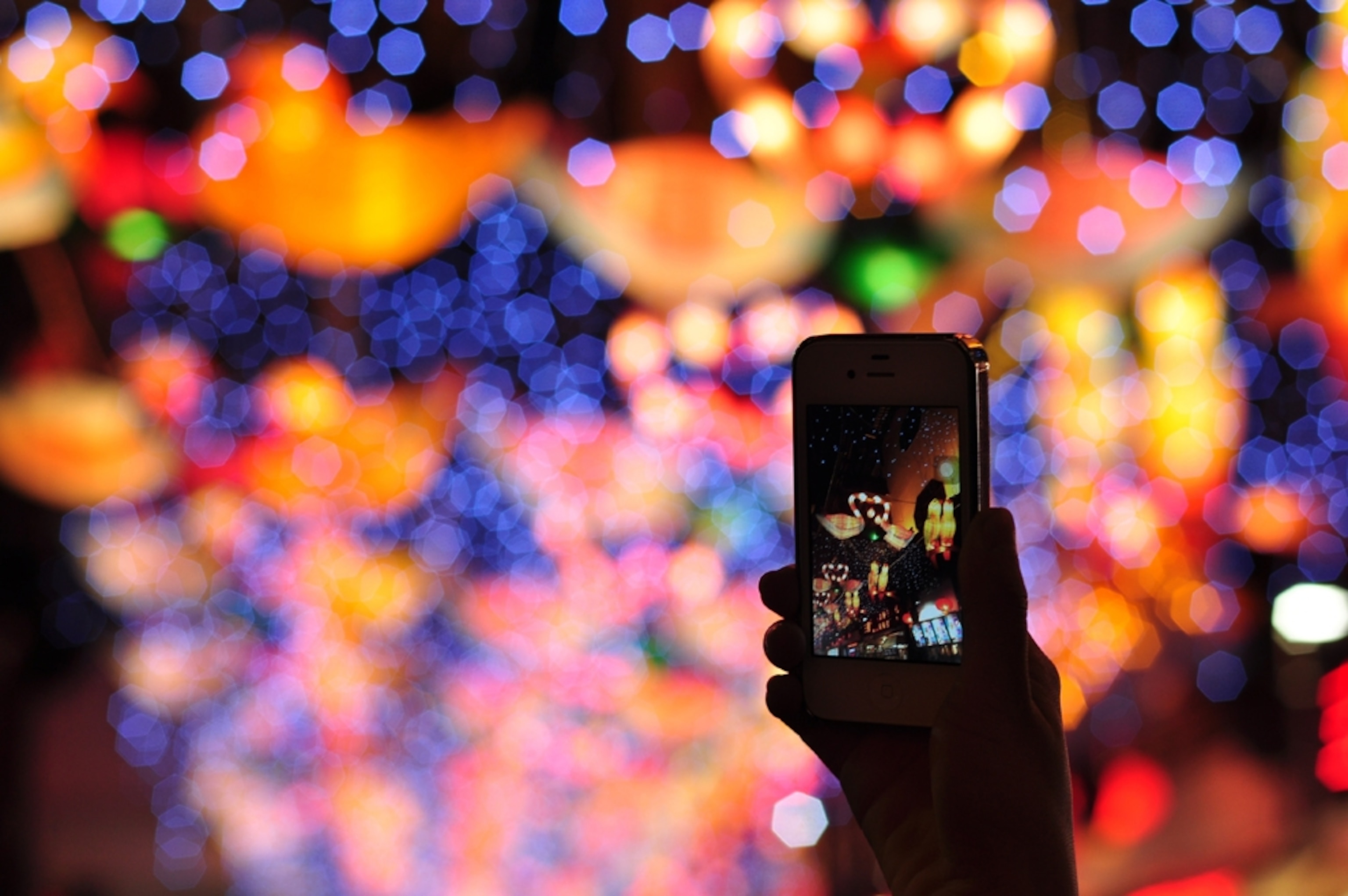 a lantern festival captured on cell phone camera, Shanghai