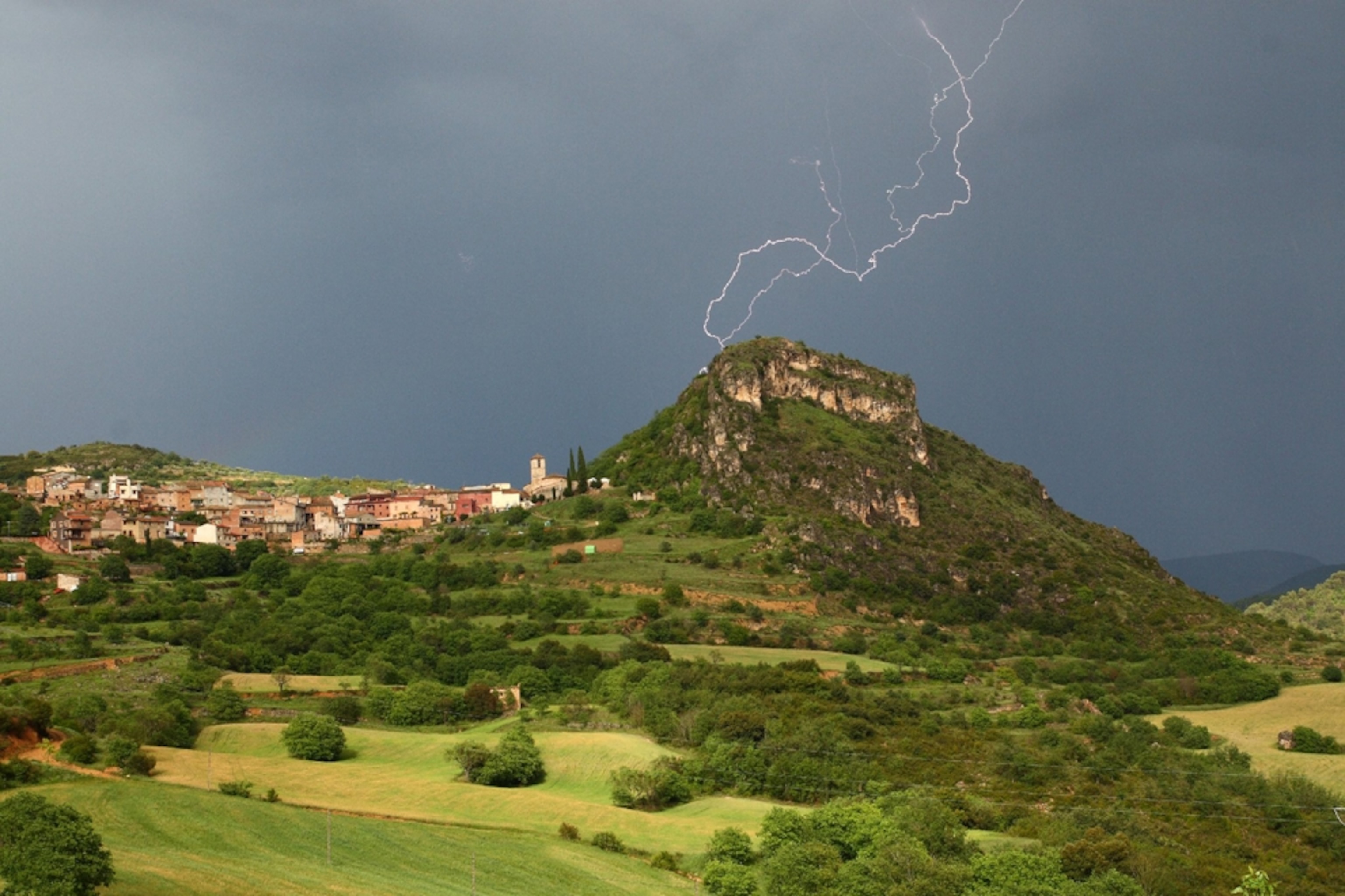 Lightning strike in northern Spain