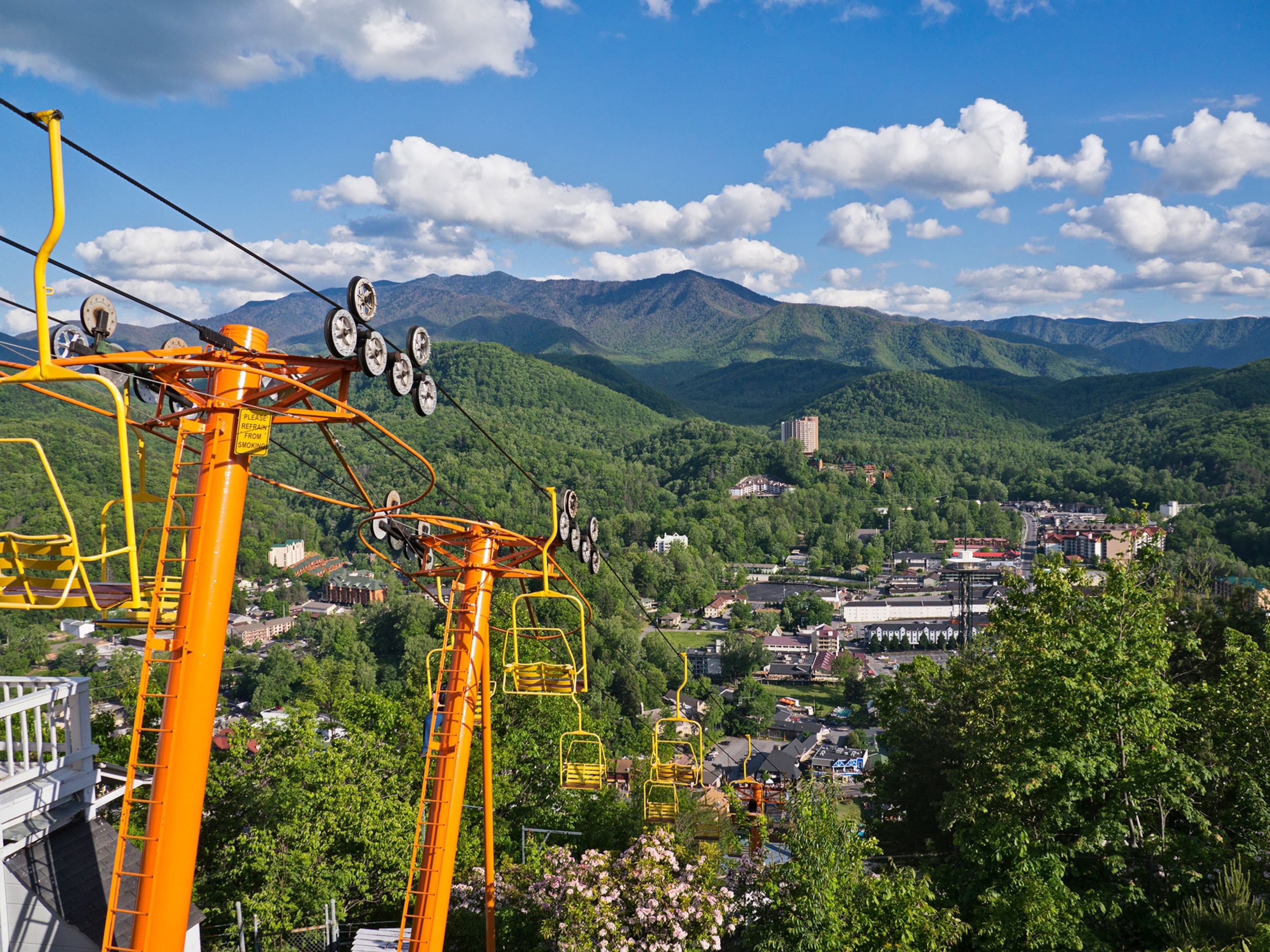 Chairs overlooking the town.