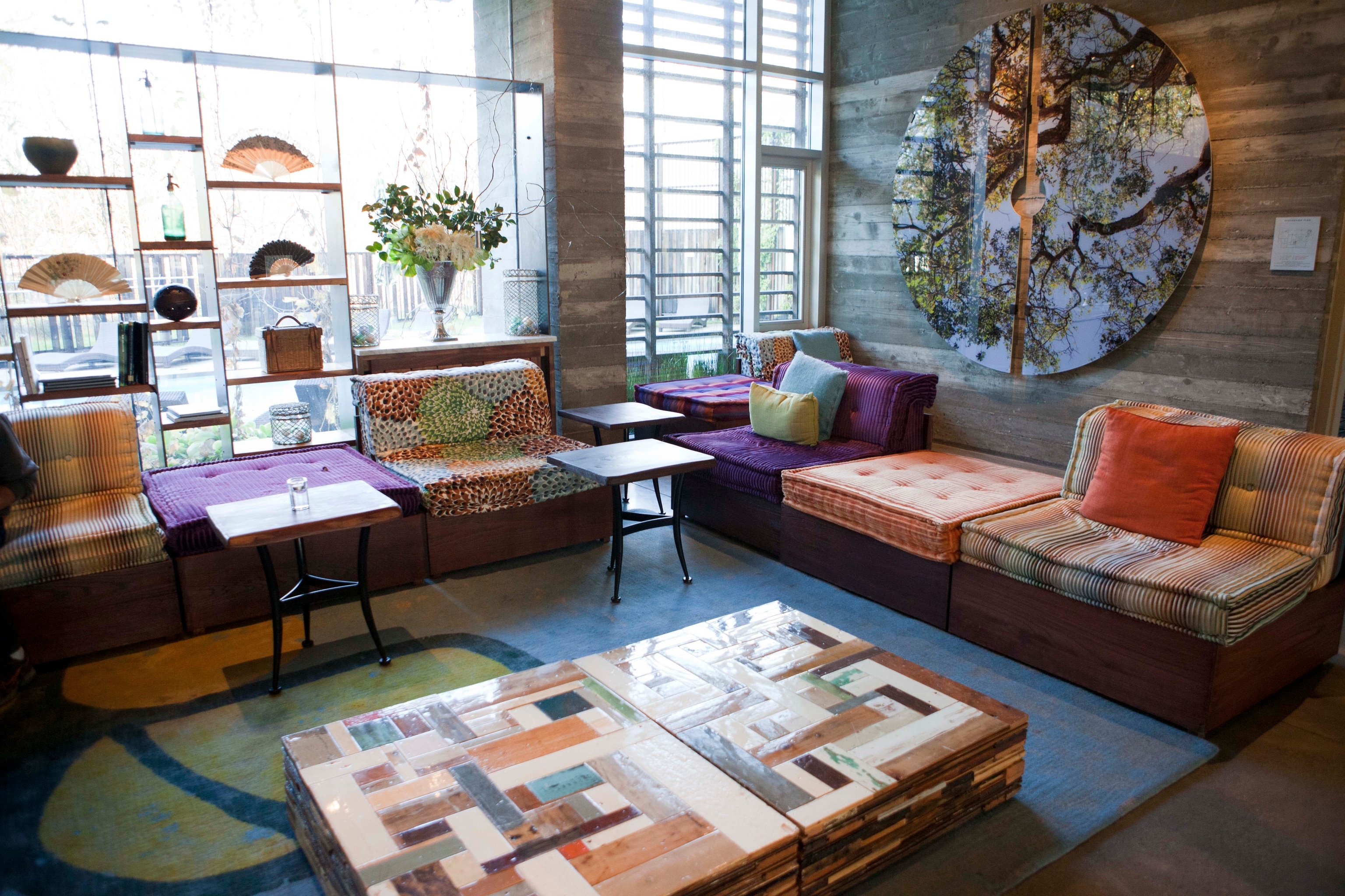 The eclectic, bohemian lobby at the h2hotel. (Photograph by Shannon Switzer)