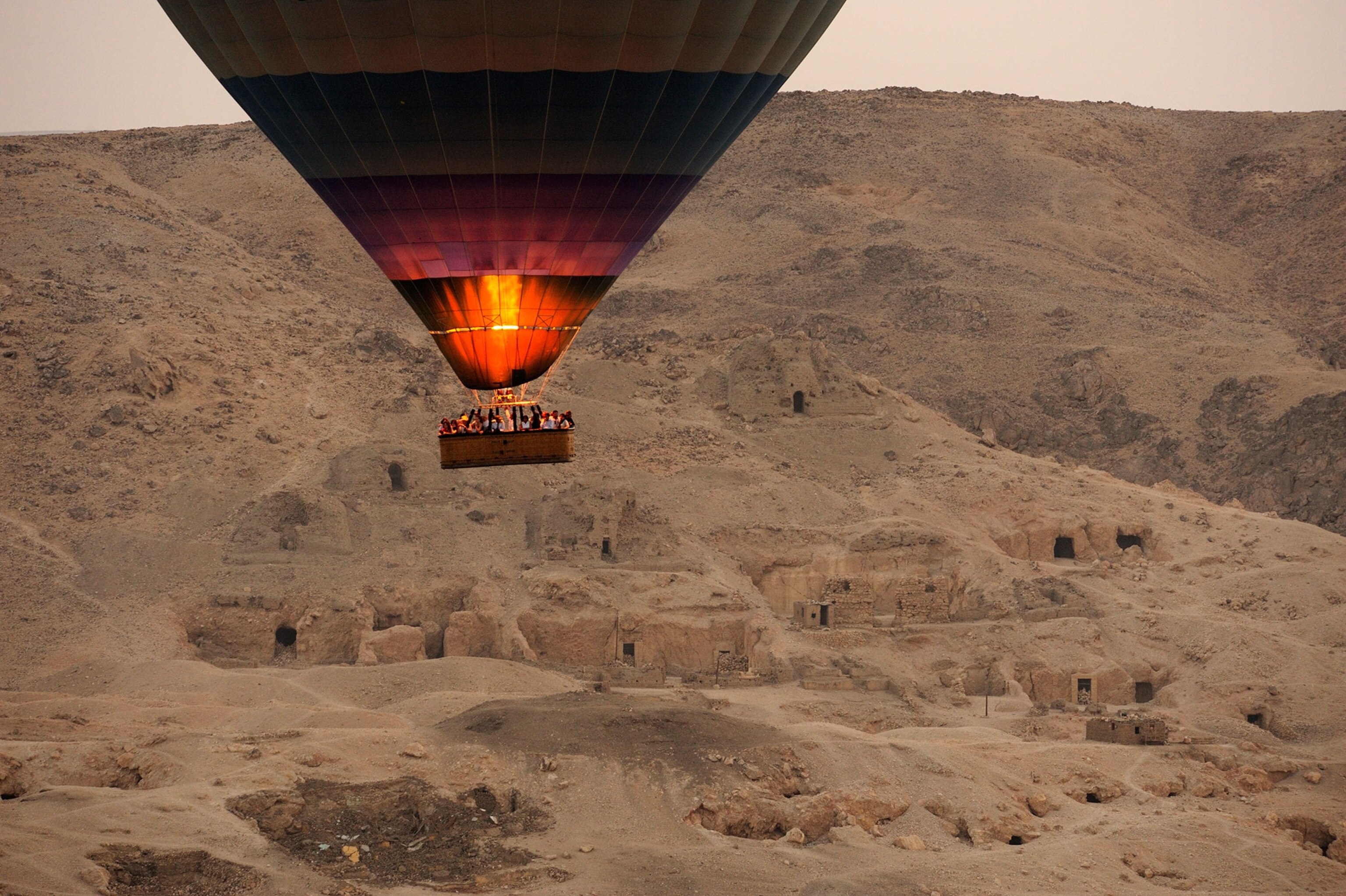 hot air balloon over West Bank, Luxor