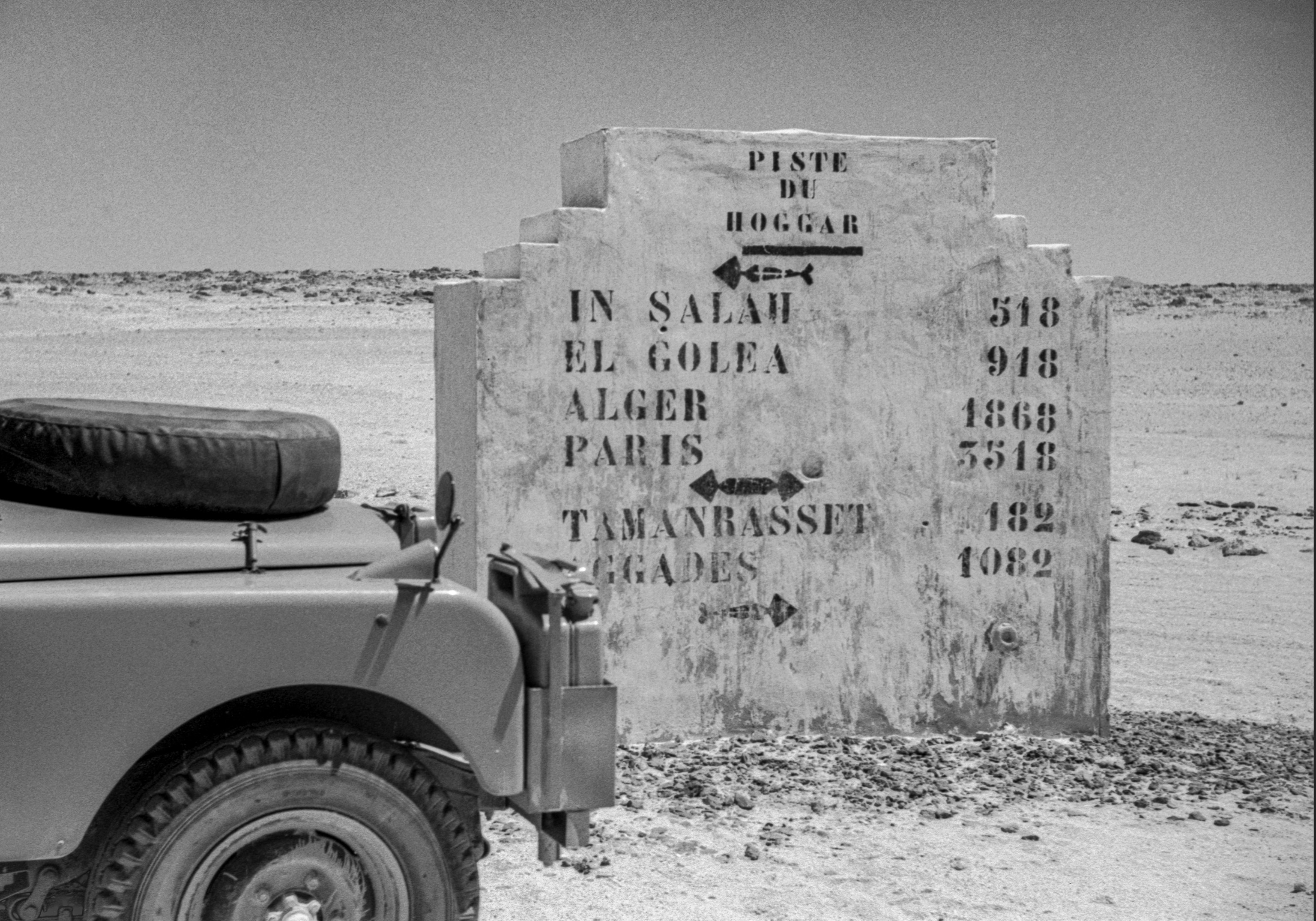 Signpost in the Algerian Sahara, 1957.