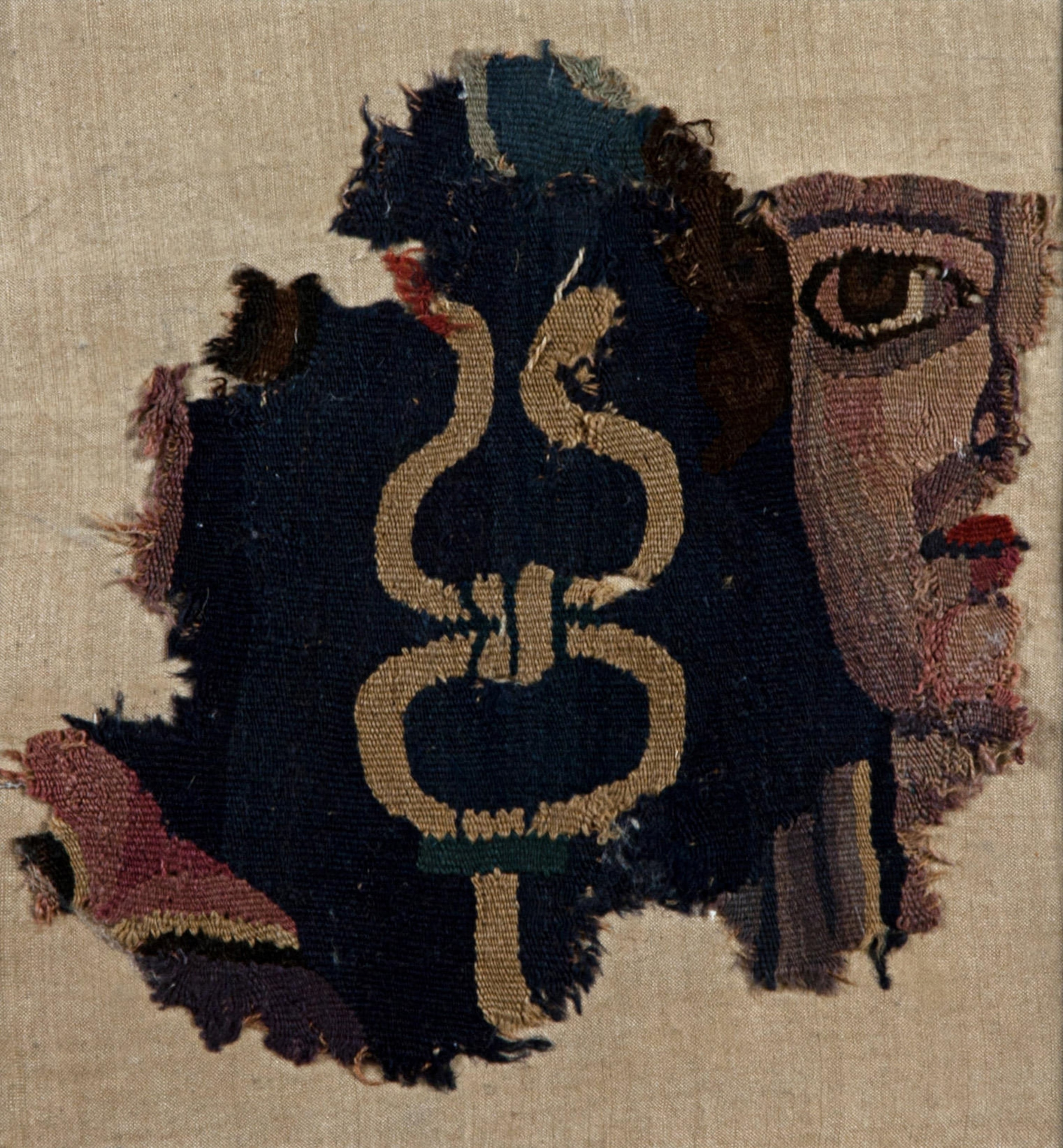 Male face with a caduceus