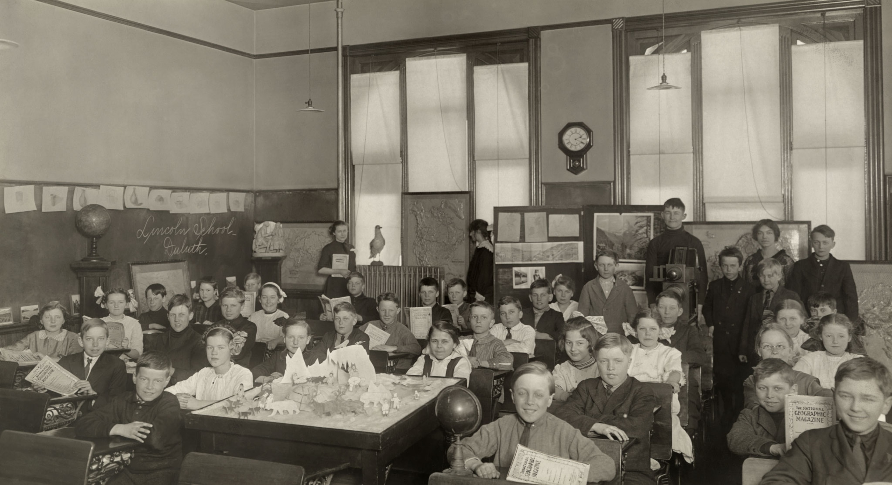 a group of students in a classroom