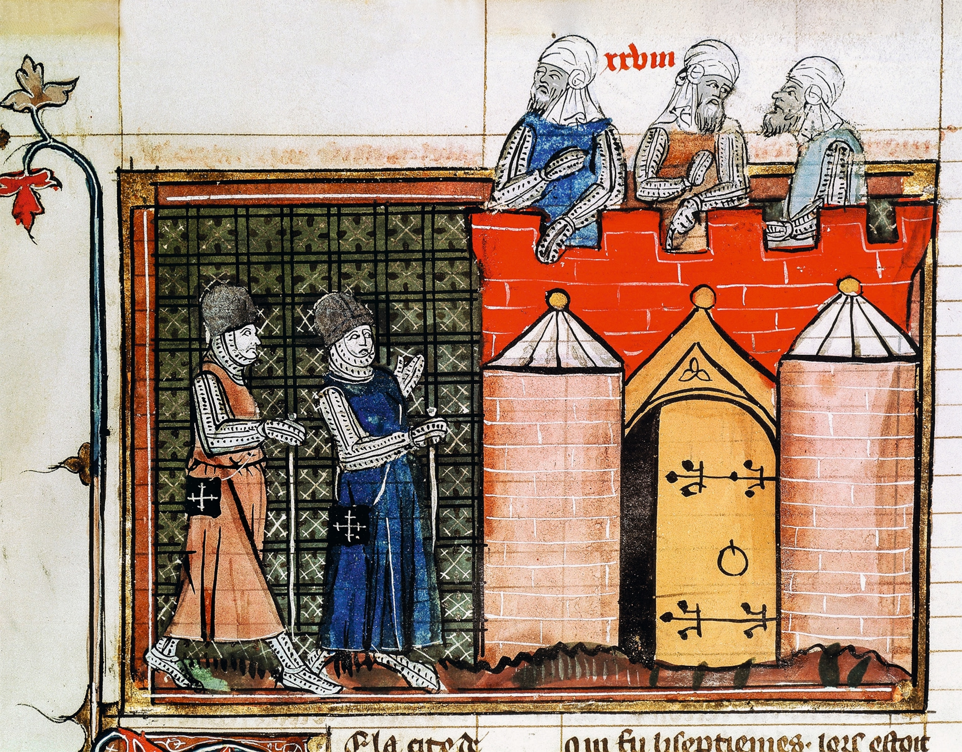 An illustration of the Knights Templar at Jerusalem’s gates.