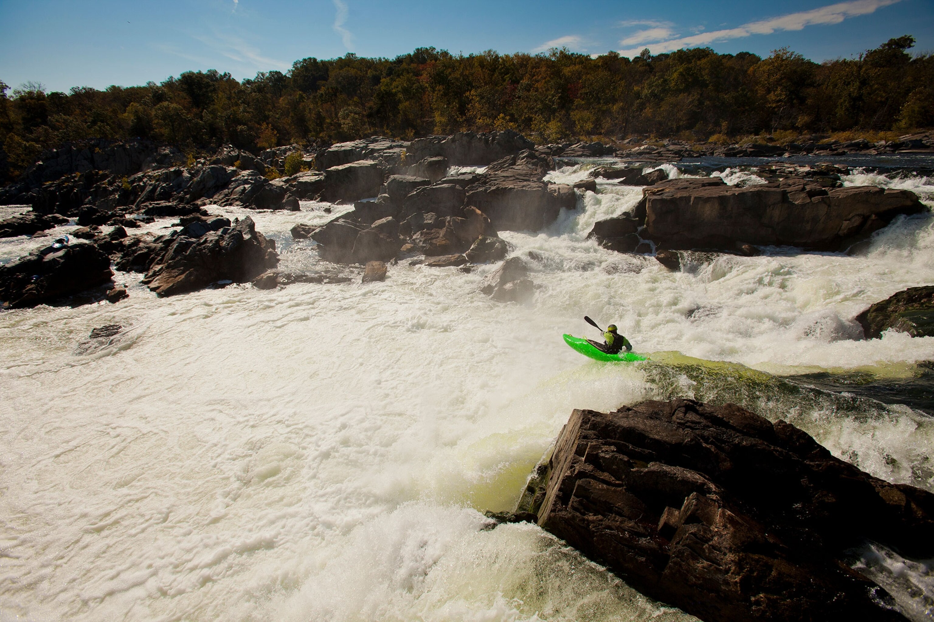 a kayaker in Great Falls right outside of Washington, D.C.