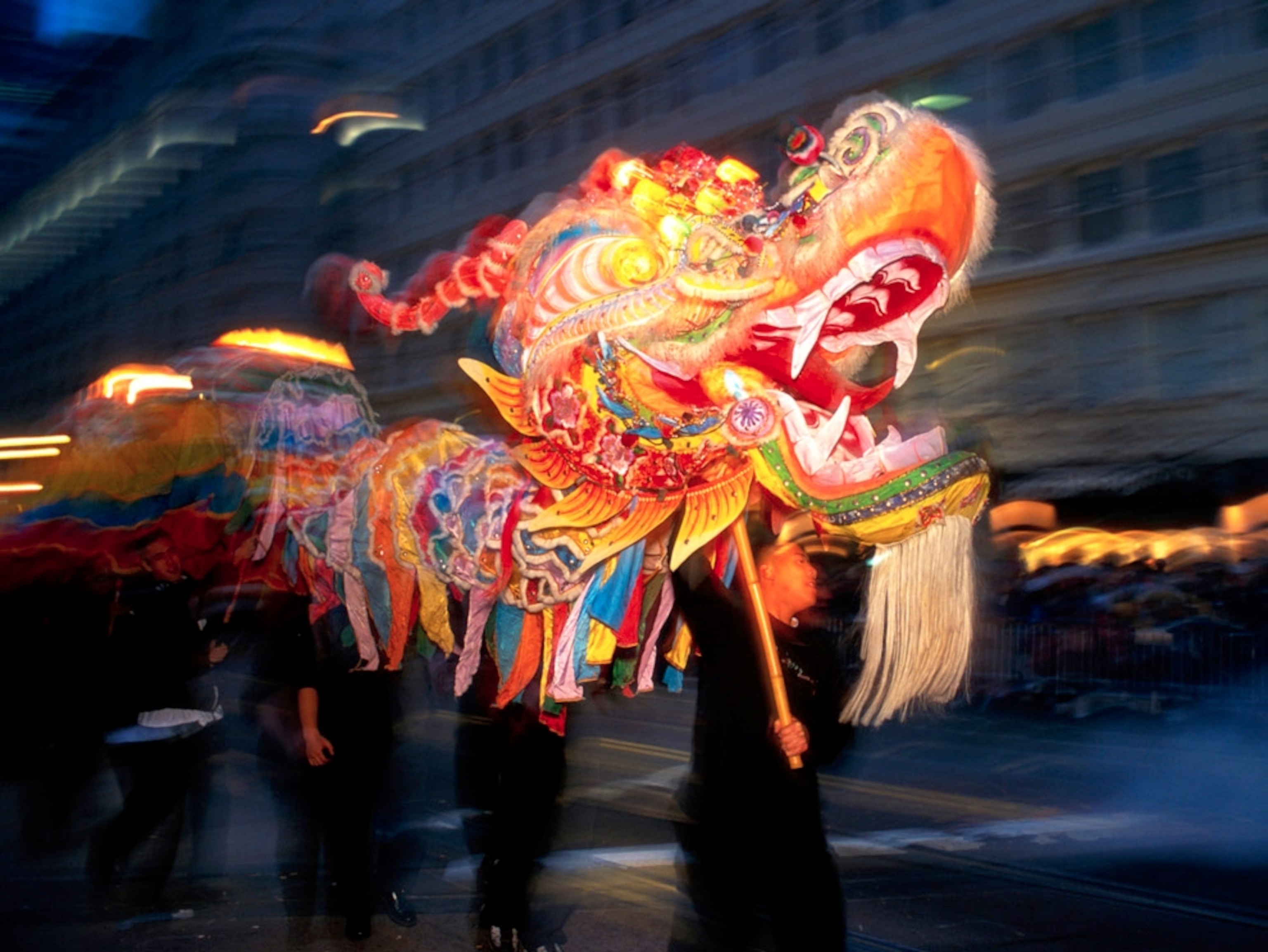 Chinatown dragon float